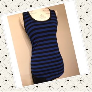 Blue & Black Tank Top with crotchet